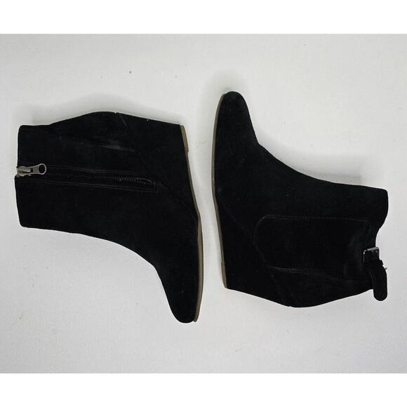 Women's Boden BLACK Suede Wedge Heel Booties Boots Sizes EU 39 - Picture 4 of 9